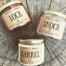 Load image into Gallery viewer, Lock, Shock &amp; barrel 100% Soy Wax Candle Pack