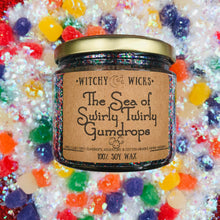 Load image into Gallery viewer, The Sea of Swirly Twirly Gumdrops 100% Soy Wax Candle
