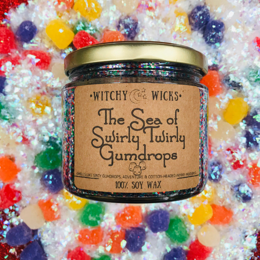 The Sea of Swirly Twirly Gumdrops 100% Soy Wax Candle