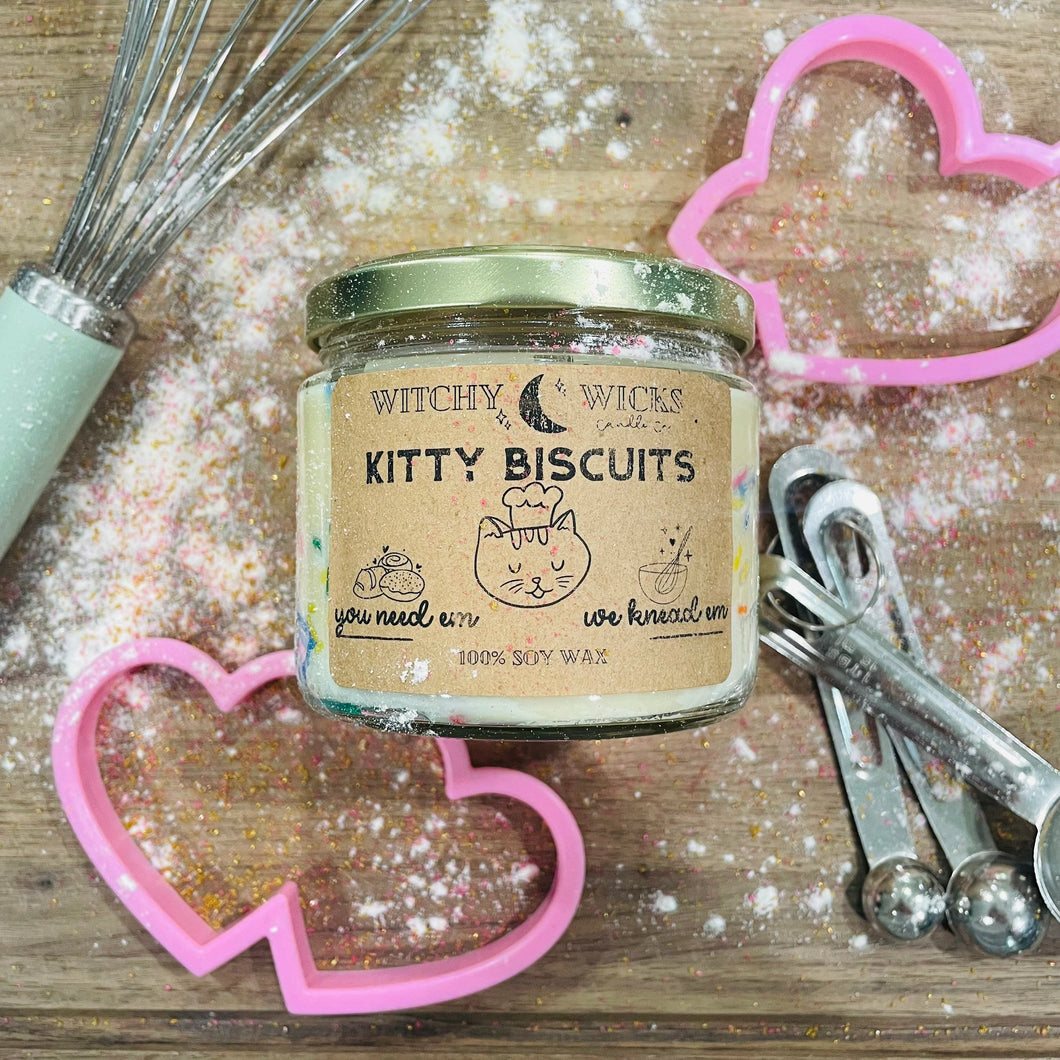 Kitty Biscuits~ you need em~ we knead em 100% Soy Wax Candle